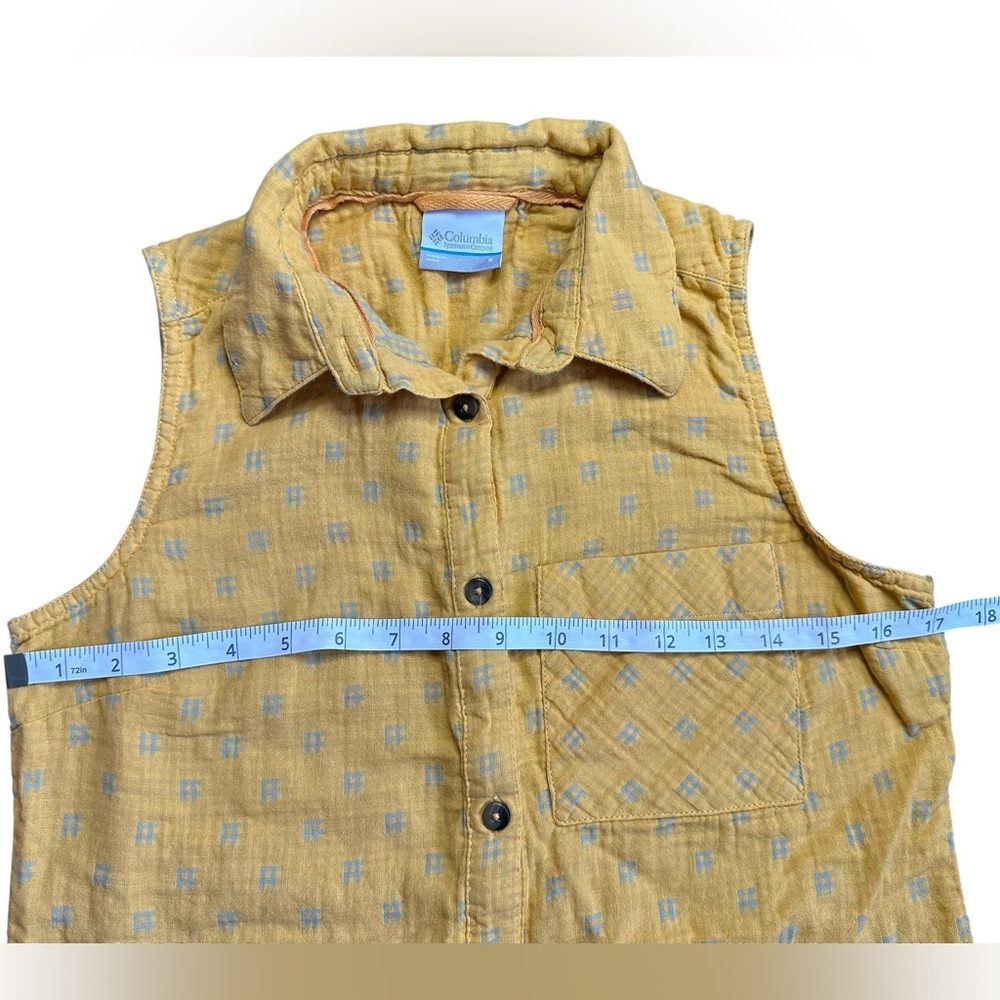 Columbia Sportswear Yellow Sleeveless Button Front Top Small - Picture 4 of 5